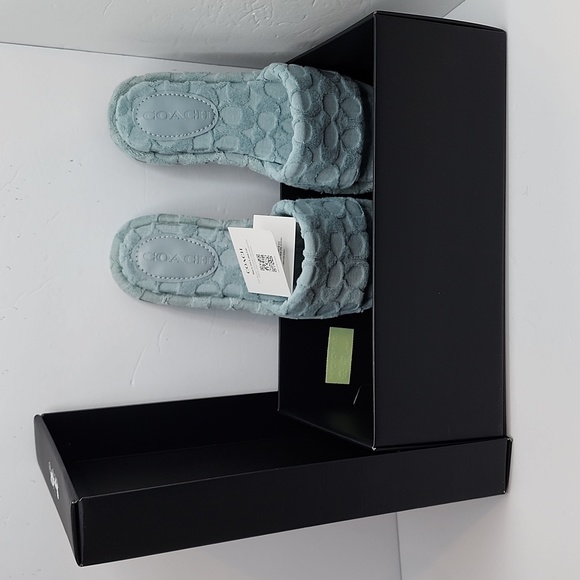 ⭐️COACH 💯 NWT, "BRIDGETT TERRY" SLIDERS/SHOES, THE SIZE=7.5 LADIES, AQUA COLOR - Picture 11 of 16